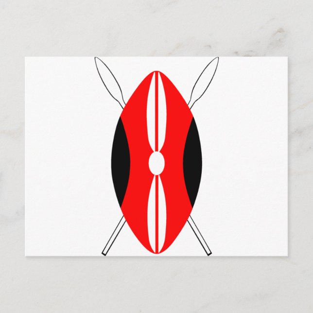 Kenyan Maasai Shield Postkarte (Vorderseite)