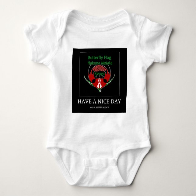 Kenyan Schild Design: Schmetterlingsflagge. Baby Strampler (Vorderseite)