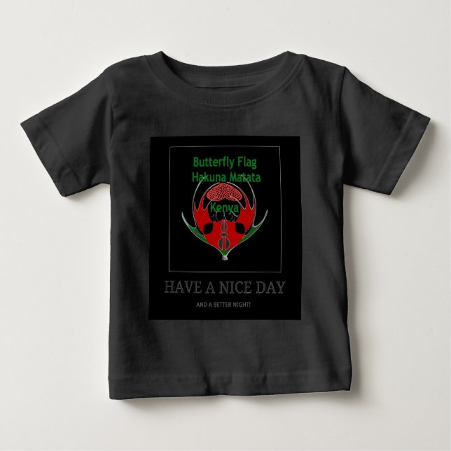 Kenyan Schild Design: Schmetterlingsflagge. Baby T-shirt (Vorderseite)