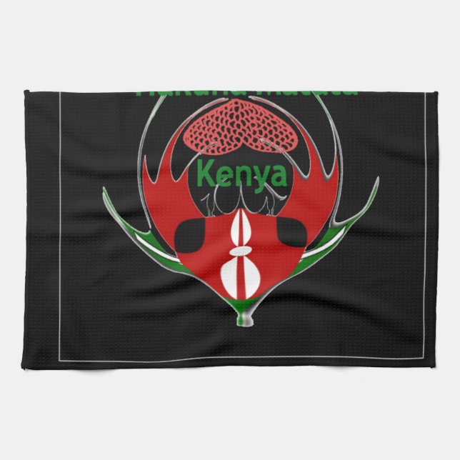 Kenyan Schild Design: Schmetterlingsflagge. Handtuch (Horizontal)