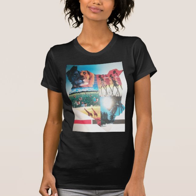 Kenyan Tapestes: Wildlife, Culture & Coastal Beach T-Shirt (Vorderseite)