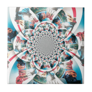 Kenyan Tapestry Kaleidoskop Art Print Fliese
