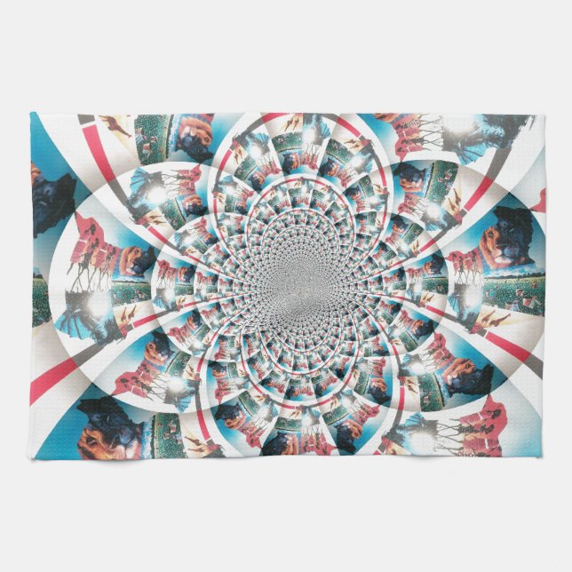 Kenyan Tapestry Kaleidoskop Art Print Handtuch (Horizontal)