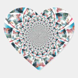Kenyan Tapestry Kaleidoskop Art Print Herz-Aufkleber