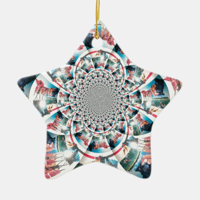 Kenyan Tapestry Kaleidoskop Art Print Keramikornament (Vorne)