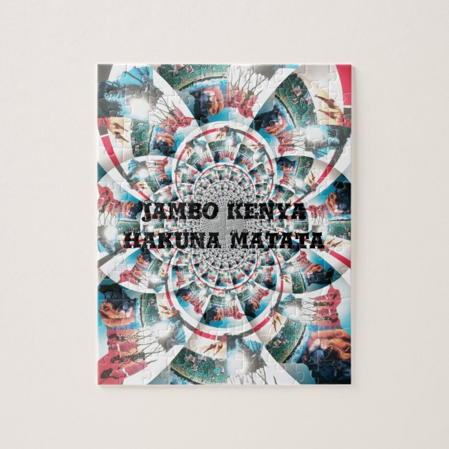 Kenyan Tapestry Kaleidoskop Art Print Puzzle (Vertikal)