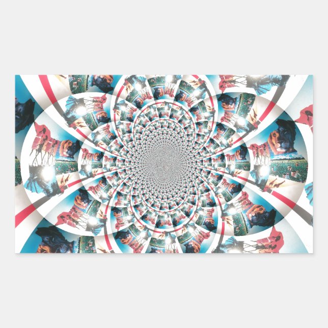 Kenyan Tapestry Kaleidoskop Art Print Rechteckiger Aufkleber (Vorderseite)