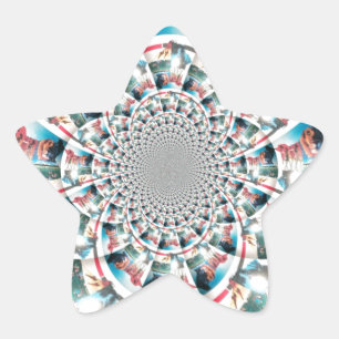 Kenyan Tapestry Kaleidoskop Art Print Stern-Aufkleber