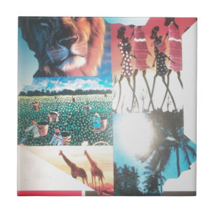 Kenyan Tapestry: Wildnis, Kultur und Küstenstrand Fliese