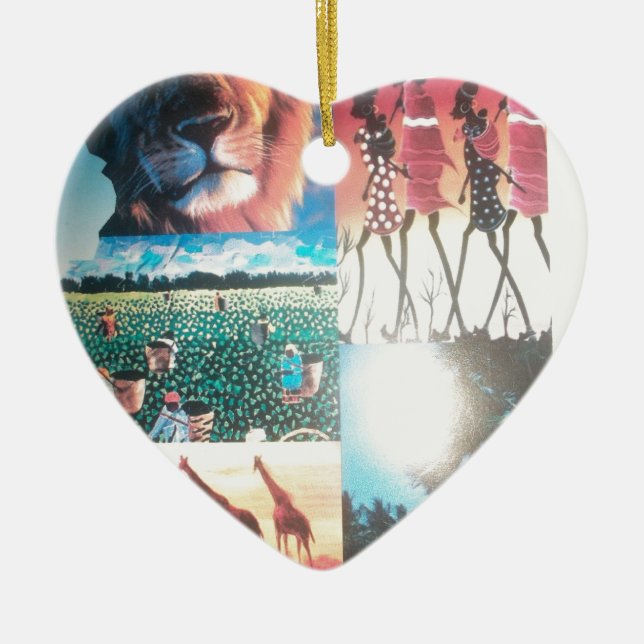 Kenyan Tapestry: Wildnis, Kultur und Küstenstrand Keramikornament (Vorne)