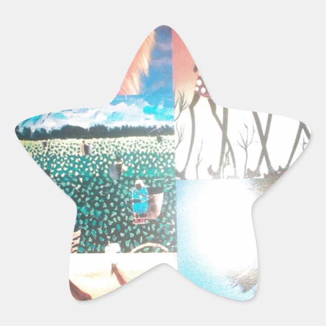 Kenyan Tapestry: Wildnis, Kultur und Küstenstrand Stern-Aufkleber (Vorderseite)