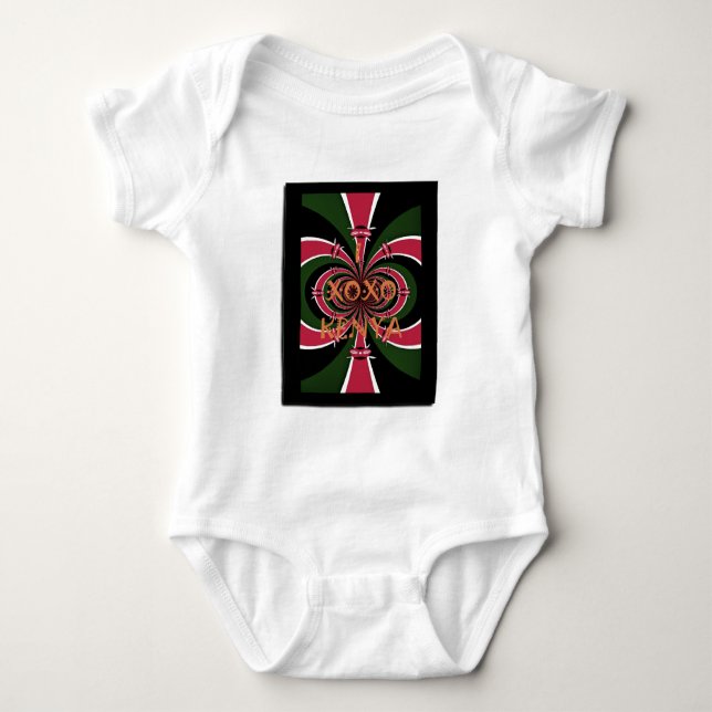 Kenyan Travel Gift - Hugs & Kisses Design Baby Strampler (Vorderseite)