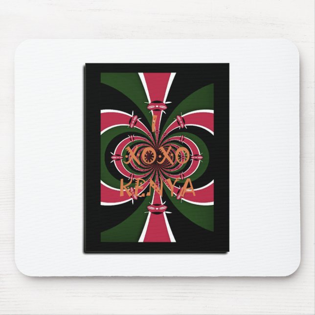 Kenyan Travel Gift - Hugs & Kisses Design Mousepad (Vorne)