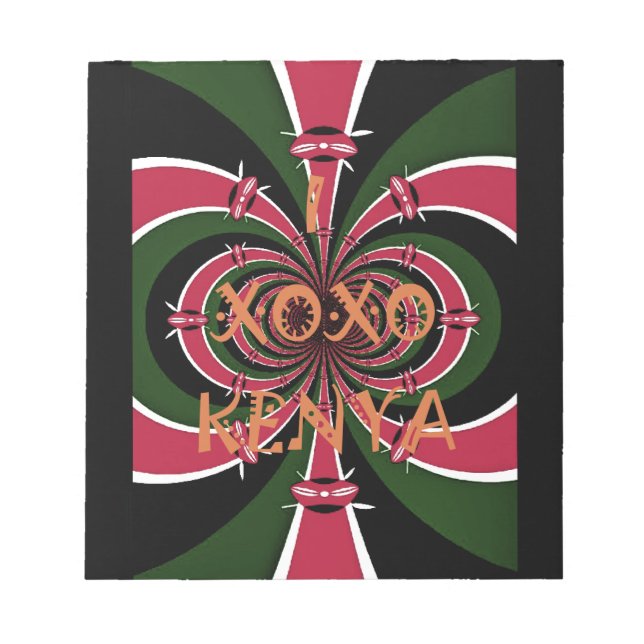 Kenyan Travel Gift - Hugs & Kisses Design Notizblock (Vorderseite)