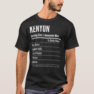 Kenyon Serving Size Nutrition Label Calories T-Shirt