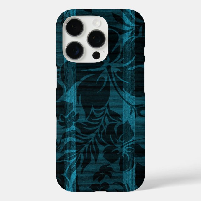 Keokea Beach Imitats Holzbrett im Aquamarinen Case-Mate iPhone Hülle (Rückseite)