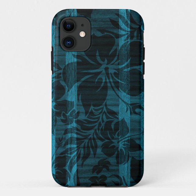 Keokea Strand-Imitat-hölzernes Surfbrett iPhone 5 Case-Mate iPhone Hülle (Rückseite)