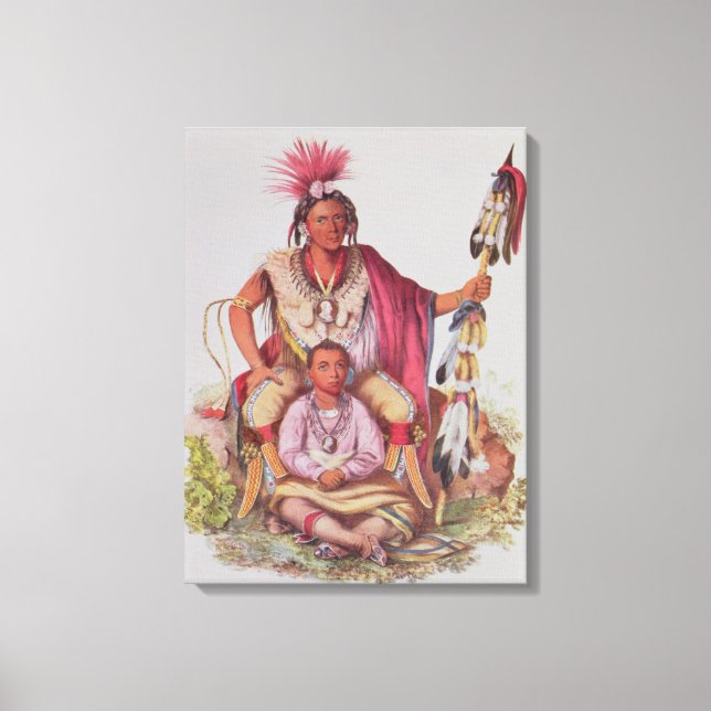 Keokuk oder "Watchful Fox", Chef der Sauks Leinwanddruck (Vorderseite)