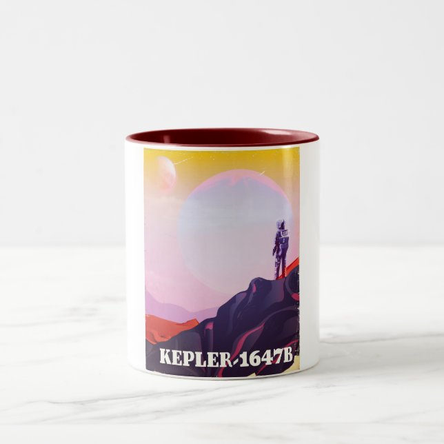 Kepler - 1647B Reiseplakat Zweifarbige Tasse (Mittel)
