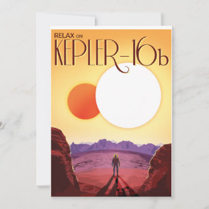 Kepler-16b: Binärer Sonnenuntergang Fine Art Weltr Einladung