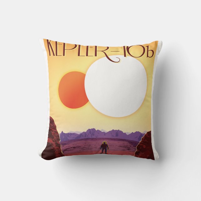 Kepler-16b: Binary Solar Sunset Fine Art Space Kissen (Vorderseite)