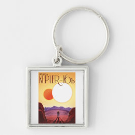 Kepler-16b: Binary Solar Sunset Fine Art Space Schlüsselanhänger