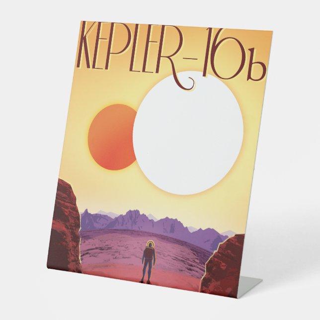 Kepler-16b: Binary Solar Sunset Fine Art Space Sockelschild (Vorderseite)