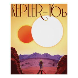Kepler-16b: Doppelter Sonnenuntergang Weltraum-Kun Poster