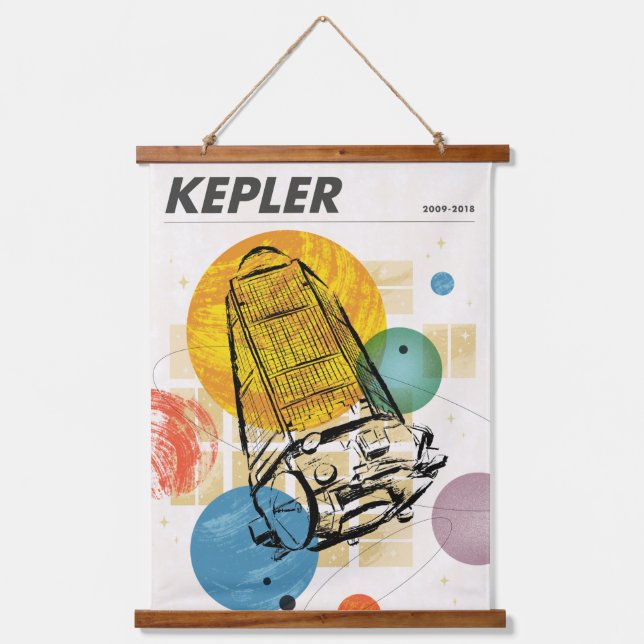 Kepler Space Telescope Poster. Wandteppich Mit Holzrahmen (Vorderseite)