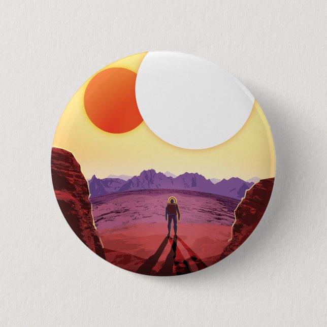 Kepler Space Travel Destination Planet Adventure Button (Vorderseite)