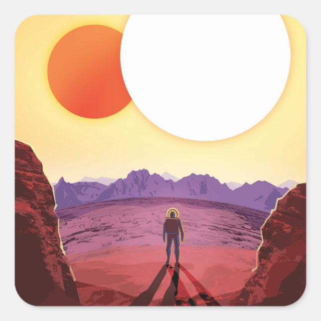 Kepler Space Travel Destination Planet Adventure Quadratischer Aufkleber (Vorderseite)