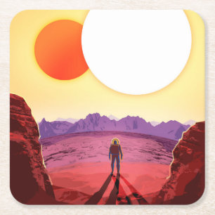 Kepler Space Travel Destination Planet Adventure Rechteckiger Pappuntersetzer