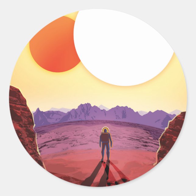Kepler Space Travel Destination Planet Adventure Runder Aufkleber (Vorderseite)