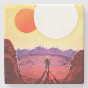 Kepler Space Travel Destination Planet Adventure Steinuntersetzer