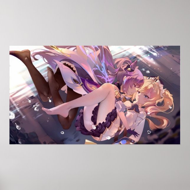 Keqing und Barbara Genshin Impact Poster (Vorne)