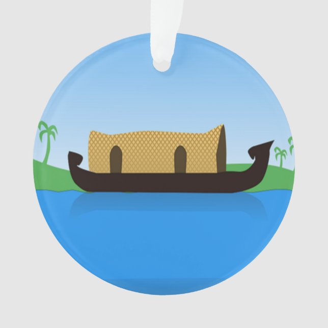 Kerala Hausboot zeichnend Ornament (Vorderseite)