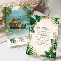 Kerala-Hinterland-Hausboot Südindische Hochzeit