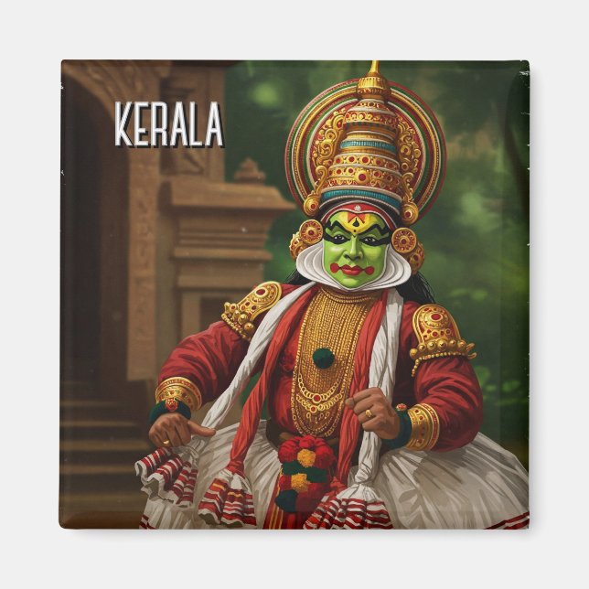 Kerala India Kathakali Performer Travel Magnet (Vorne)