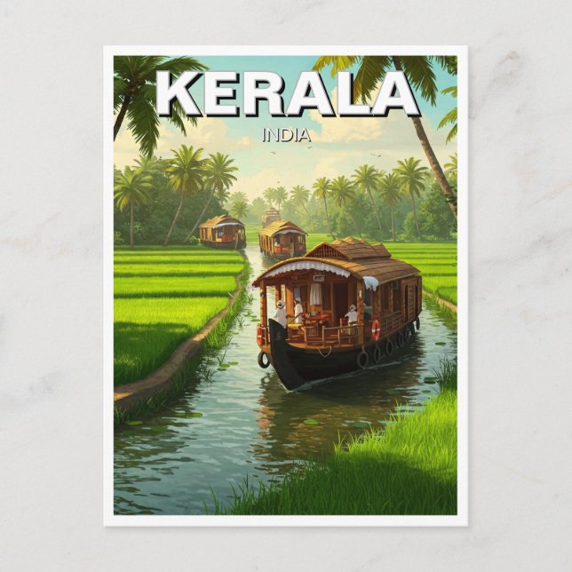 Kerala India Postkarte (Vorderseite)