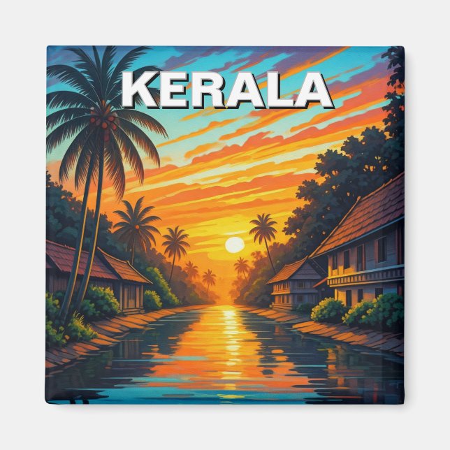 Kerala India Sunset Magnet (Vorne)