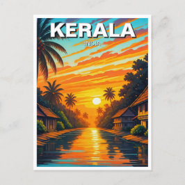 Kerala India Sunset Postkarte
