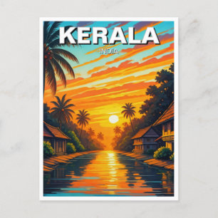 Kerala India Sunset Postkarte