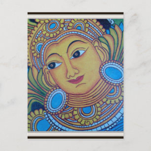 KERALA [INDIEN] VINTAGE MURAL POSTKARTE