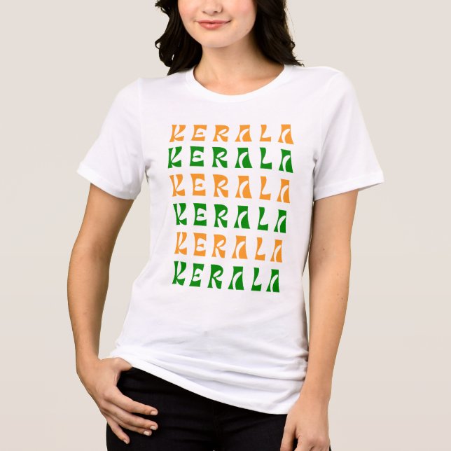 KERALA Textmuster Tri-Blend Shirt (Vorderseite)