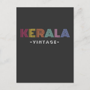 kerala Vintager T - Shirt Holzkastensigne Postkarte