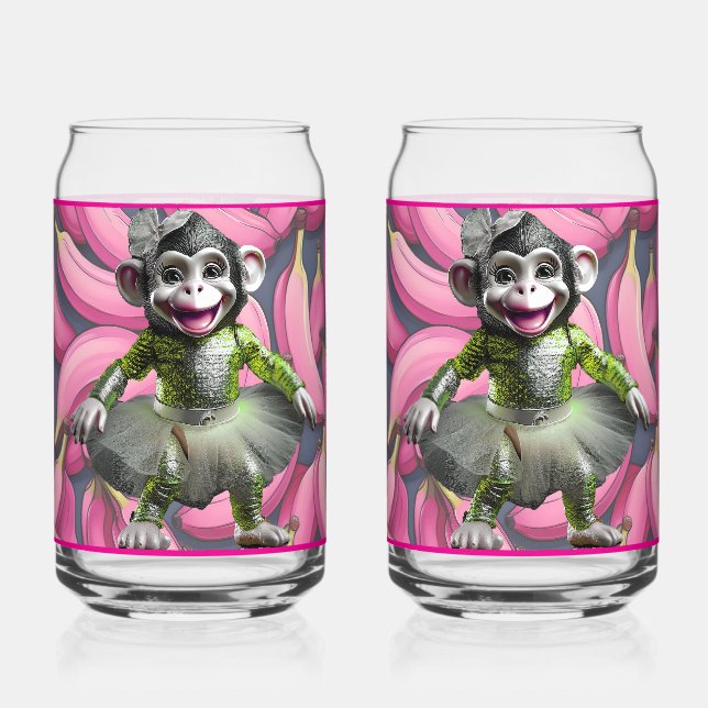 Keramik-Affen-Soda-Glas Dosenglas (Vorderseite)