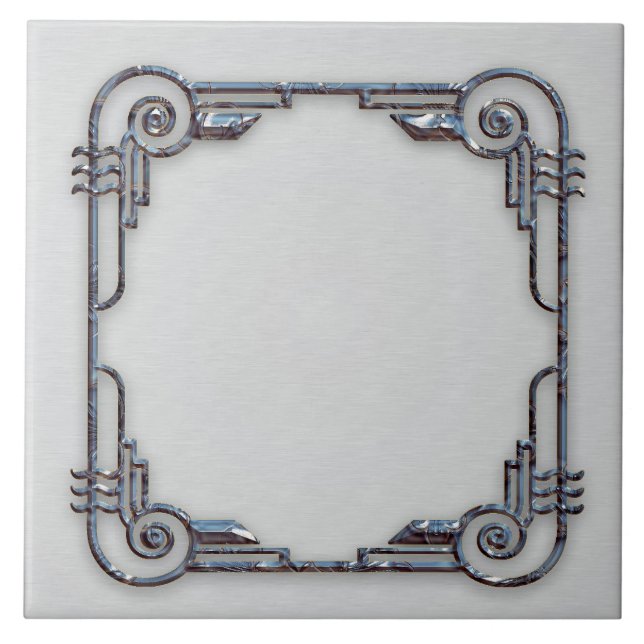 Keramik Art Deco Rahmen Tile. Fliese (Vorderseite)