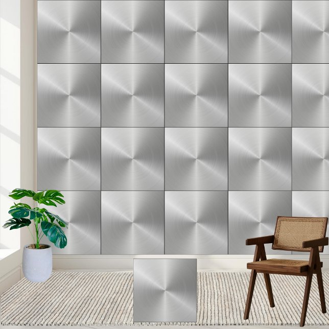 Keramik aus gebürstetem Edelstahl Fliese (Brushed Stainless Steel Texture Ceramic Tile)