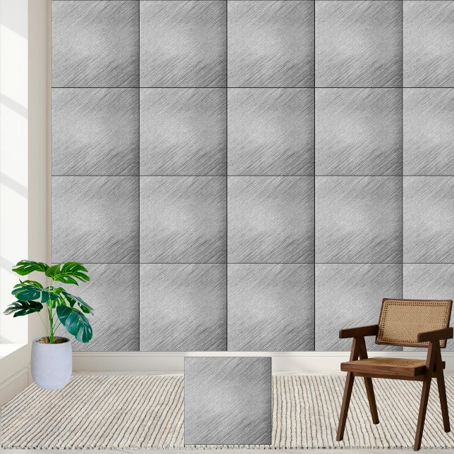 Keramik aus gebürstetem Metall - Tile Stil 2 Fliese (Brushed Metal Texture Ceramic Tile Style 2)
