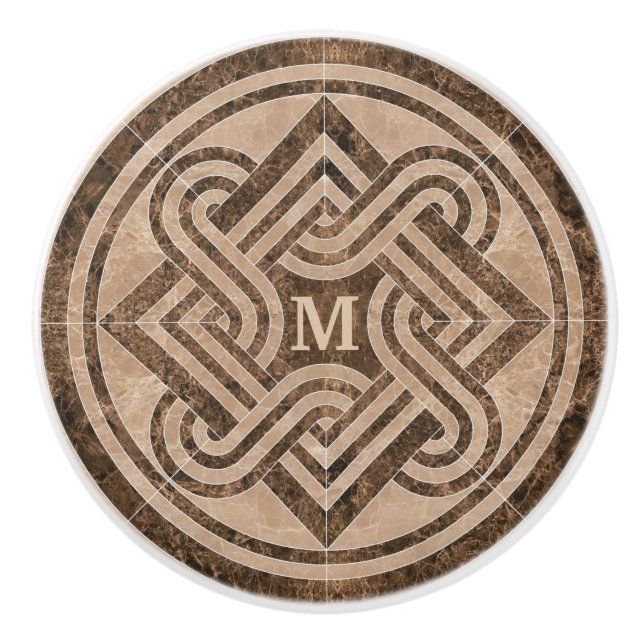 Keramik aus mit Monogramm Marmor Keramikknauf (Vorderseite)